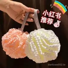 Nova Bola de Banho de Pérola 50g, Flor que Não Cai, Ferramenta Mágica de Banho Extra Grande, Acessórios de Banheiro para