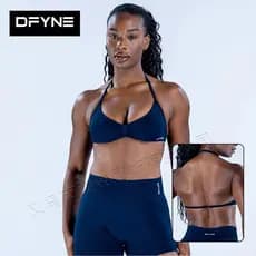 [DFYNE-Nova Cor] Conjunto de Shorts com Decote Halter e Costas Bonitas, Alta Elasticidade, Sutiã Sem Costura Ultra-fino