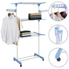 Varal De Roupa Aco Inox Dobravel Vertical Cor Prateado