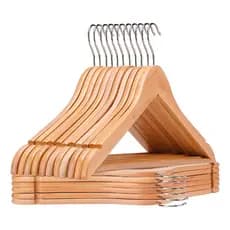 Kit Cabide De Madeira Marfim Organizador Closet Marfim