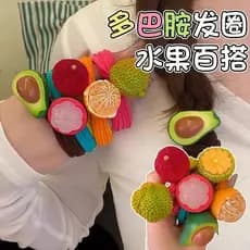 Laço de cabelo de frutas fofo dopamina menina coração laço de cabelo faixa de borracha acessórios de cabelo laço de cabe