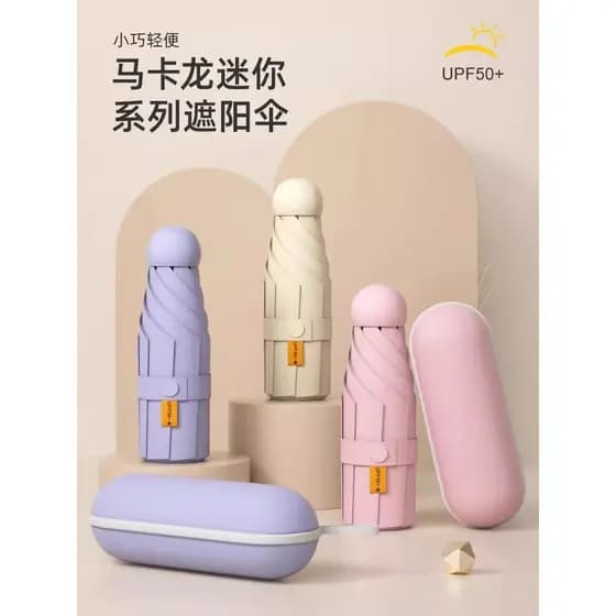 Cápsula guarda-sol protetor solar Anti-ultravioleta guarda-sol guarda-sol dupla utilização feminino Mini cinco