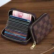 Porta-cartões Anti-desmagnetização feminino, grande capacidade, slot para vários cartões, slot para identificação de car