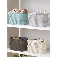 Cesta de banho portátil cesta de banho produtos de higiene pessoal estilo coreano bonito banho azul cesta de armazenamen