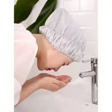 FaSoLa touca de banho feminina, à prova d'água, banho doméstico, adulto, crianças, banheiro, touca de banho, cozinha, à