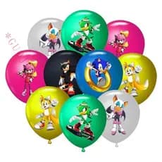 Conjunto de 12 Balões de Látex de 12 Polegadas do Sonic Hedgehog para Decorações de Festa Infantil S3YY