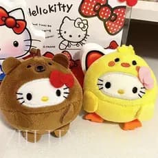Brinquedo de pelúcia Hello Kitty de 10cm, boneca de pelúcia fofa da Sanrio, brinquedo macio de gato KT, presente de aniv