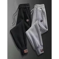 Calças casuais masculinas de tamanho grande de comércio exterior outono inverno esportes velo-velo calças masculinas pri