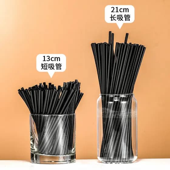 500 canudos curtos 4mm canudos finos pretos descartáveis café plástico Bar coquetel decoração suco bebida