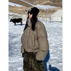 2025 novo estilo acolchoado jaqueta feminina inverno estilo coreano para baixo jaqueta acolchoada curto estilo americano