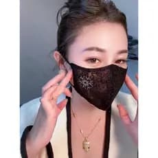 Venda quente respirável moda na moda temperamento renda elegante bordado floco de neve diamante influenciador estilo Hep