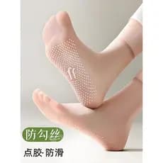Novo estilo meias femininas verão estilo fino sem costura anti-Snagging antiderrapante fundo de algodão transparente cri