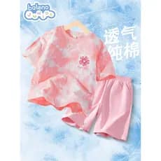 Bannilu roupas infantis terno para meninas estilo verão 2026 novo estilo Shorts infantis meninas grandes fino manga curt