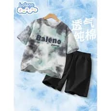Benilo roupas infantis meninos terno crianças verão Shorts finos 2026 novo estilo grandes crianças Tie-Dye camiseta roup