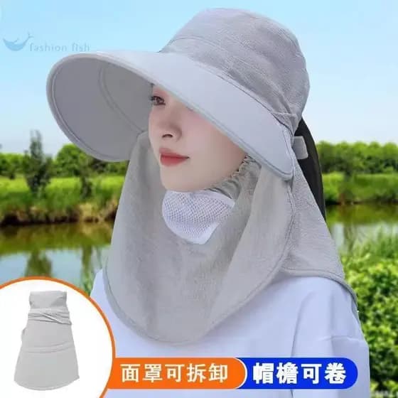 Máscara protetor solar Anti-ultravioleta capa feminina chapéu de sol 2026 novo estilo verão colheita chá pescoço proteçã