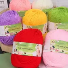6 fios bebê lã bola leite algodão seda proteína lã mão-malha chinelos camisola crochê diy Material saco