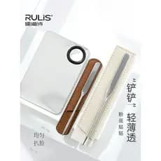 Conjunto de paleta de cores de pá de base líquida raspador de base de aço inoxidável maquiagem não suja as mãos caber po
