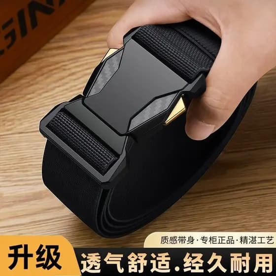 Par masculino fivela cinto masculino fivela automática moda All-Match na moda cinto masculino ao ar livre calças de lona