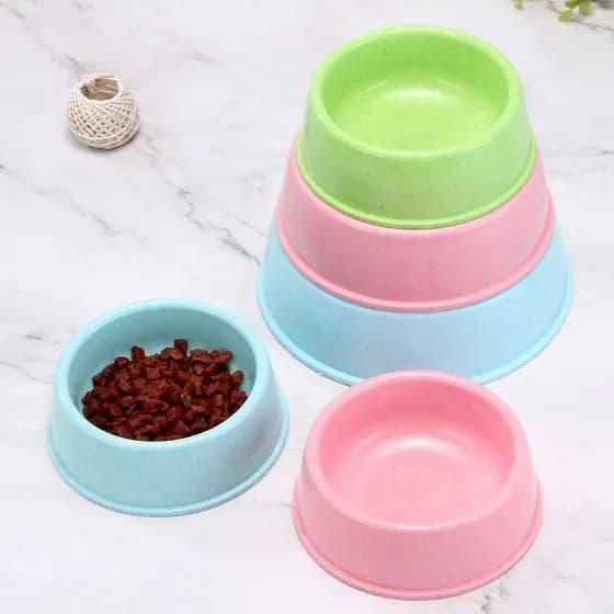 Tigela de plástico para animais de estimação, tigela para cães e gatos, tigela única para gatos, tigela para comida de c