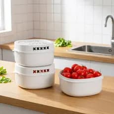 Oval única grade caixa de drenagem ventilação buraco íon prata alimentos antibacteriano simples branco caixa preservação