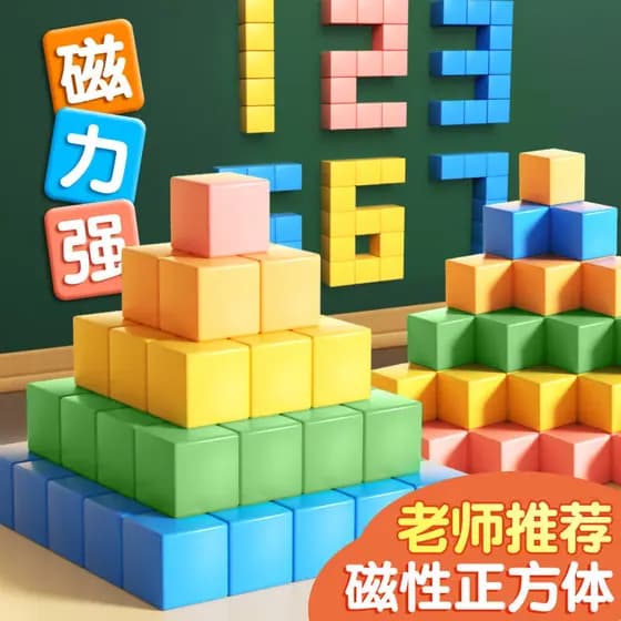 Modelo geométrico de jardim de infância, blocos de construção de matemática, quebra-cabeça magnético, Tangram, quebra-ca