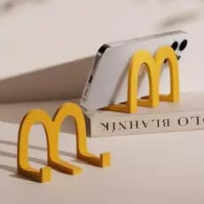 Mm McDonald's Desktop suporte do telefone móvel pequenos ornamentos criativo escritório suporte do telefone móvel estuda