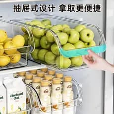 Tipo gaveta caixa de armazenamento de geladeira cozinha armazenamento de alimentos doméstico arrumado Freezer legumes fr