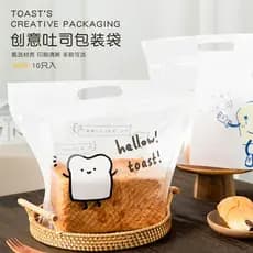 10 sacos de torradas dos desenhos animados portátil torrada selada saco de embalagem 450g torrada inteira pão bolo saco