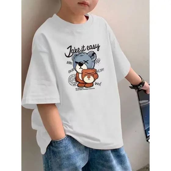 Meninos puro algodão camiseta de manga curta verão novo estilo médio grande crianças menino dos desenhos animados impres