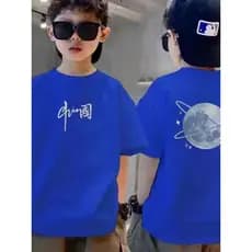 Meninos verão puro algodão crianças camiseta 2025 de manga curta novo estilo bonito topos médio grande crianças roupas i