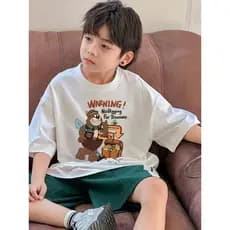 Camiseta infantil novo estilo camiseta para meninos 2025 roupas de verão grandes meninos de manga curta verão respirável