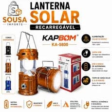 Lampião Luminária Carregador Solar Camping Usb Led Lanterna KA-5800-4219