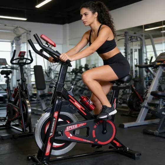 Bicicleta Spinning Ergométrica Silenciosa Ajustável Suporta 120kg | Casa e Academia