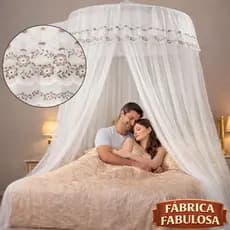 Mosquiteiro De Teto Gigante Casal Box Queen King Renda Linha Premium