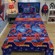 Kit Lençol Infantil Com fronha 2Pçs Homem aranha Stitch Carros Princesas
