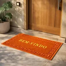 Tapete de Entrada Bem Vindo Antiderrapante - Macarrão - Tapete Porta Casa Decorativo Resistente