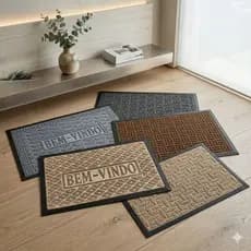 Kit 2 Capacho Tapete Bem Vindo Antiderrapante - Pneumático - Porta Casa Tapete Limpa Pés Resistente