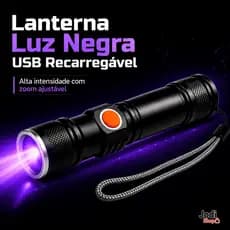 Lanterna Ultra violeta Usb Led Potente Luz Negra Uv Nota Falsa E Escorpião Recarregável fluorescente