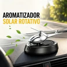 Aromatizador de Carro Helicóptero Solar Rotativo com Essência Premium e Design Sofisticado