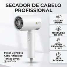 Secador De Cabelo Iônico, Secagem Rápida E Fácil De Transportar Para Viagens E Uso Doméstico MARISA