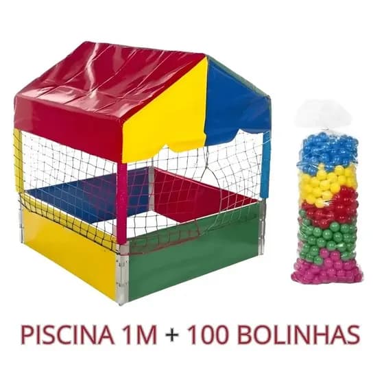 Piscina de Bolinhas Infantil 1m com 100 Bolinhas – Diversão Completa