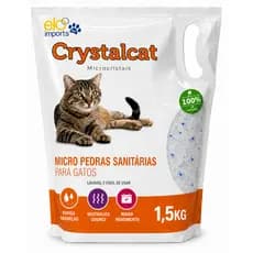 Areia Sanitária para Gatos Sílica Gel Micro Cristais Fina 1,5kg Controle de Odor
