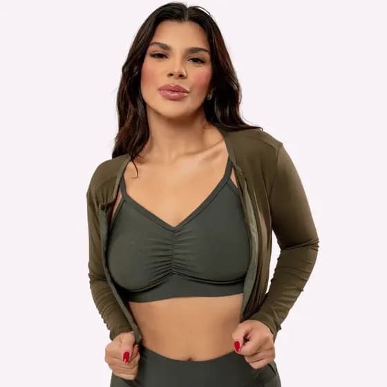Casaquinho Casaco Jaqueta Jaquetinha Feminina DryFit Para Treino Academia Com Ziper Leve Confortável