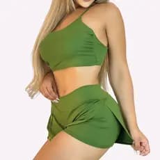 Conjunto De Academia Conjutinho Fitness Suplex Feminino Com Top E Short Roupa Treino Feminina