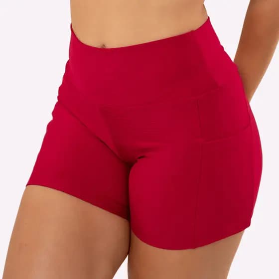 Short Suplex: Feminino Academia Fitness Bermuda Ciclista Poliamida Com Bolso Zero Transparência