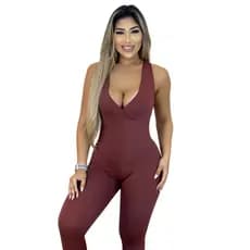 Macacão Corrida Academia Feminino Longo Treino Fitness Roupa Zero Transparência Poliamida