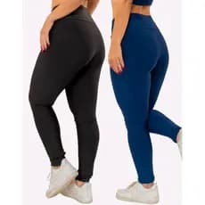 Kit 2 Legging Poliamida Fitness Pronta Entrega Zero Transparência Grossa Leg Lisa Costura Reforçada