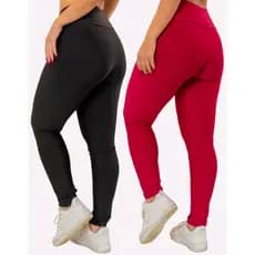 Kit Calça Leg Poliamida Lisa Zero Transparência Legging Com Cós Alto E Flexibilidade Para Treinos