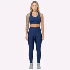 Conjunto Academia Fitness Calça Legging e Top Suplex Cropped Cos Alto