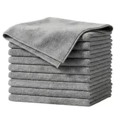 10 Panos Microfibra Cinza 30x30 Premium Alta Absorção